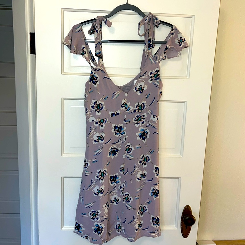 ASTR grey/purple floral sundress
